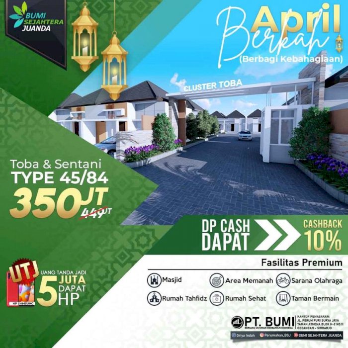 PERUMAHAN KAWASAN MINIMALIS TYPE 45 FASILITAS SMARTHOME