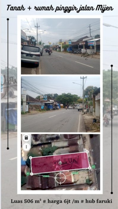 Tanah bonus rumah Pinggir jalan Mijen semarang