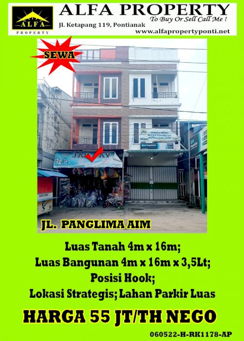 Ruko Panglima Aim Pontianak Kalimantan Barat