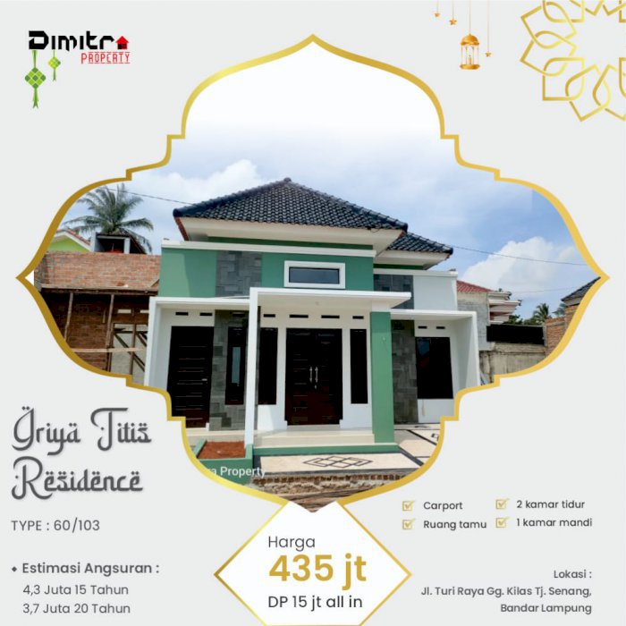 Rumah 400 jutaan di dekat Sma 15 t senang