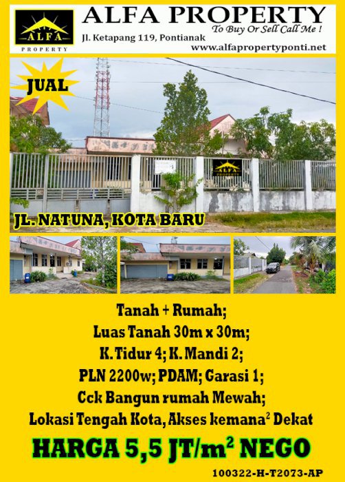 Tanah Jl. Natuna Kota Baru, Pontianak, Kalimantan Barat