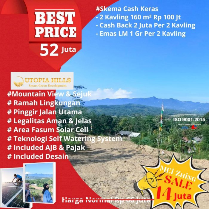 JUAL TANAH MURAH Diskon 14jt + 10jt