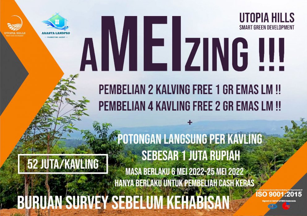 PROMO DISKON KAVLING STRATEGIS DEKAT JAKARTA MOUNTAIN VIEW KHAYANGAN