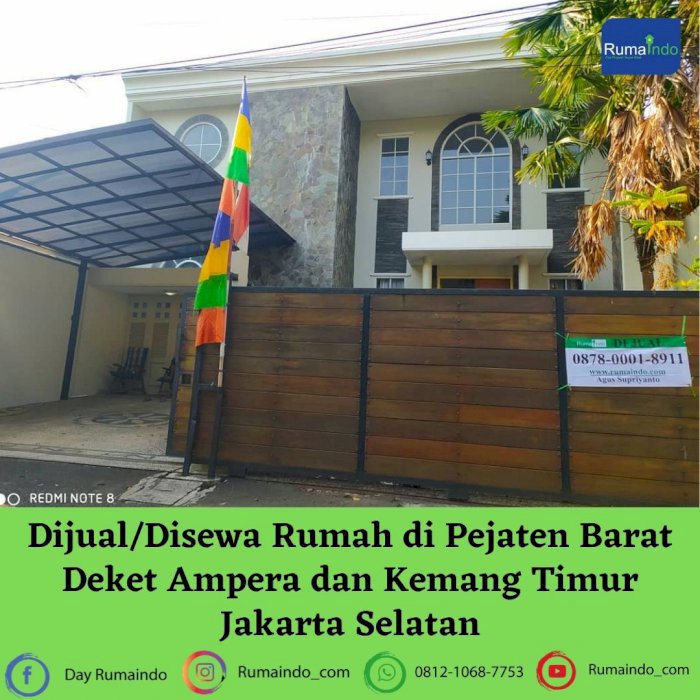 Rumah di Pejaten Barat Deket Ampera dan Kemang Timur Jakarta Selatan