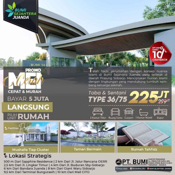 PROPERTI TERBESAR DI SIDOARJO HARGA TERJANGKAU DI REKENING