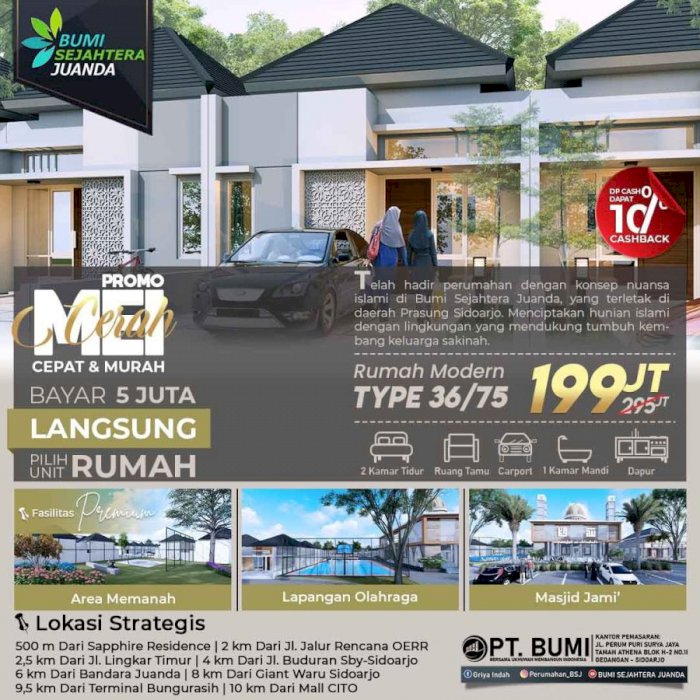 JUAL RUMAH KEKINIAN BUDURAN SIDOARJO TYPE 36 100 JUTAAN