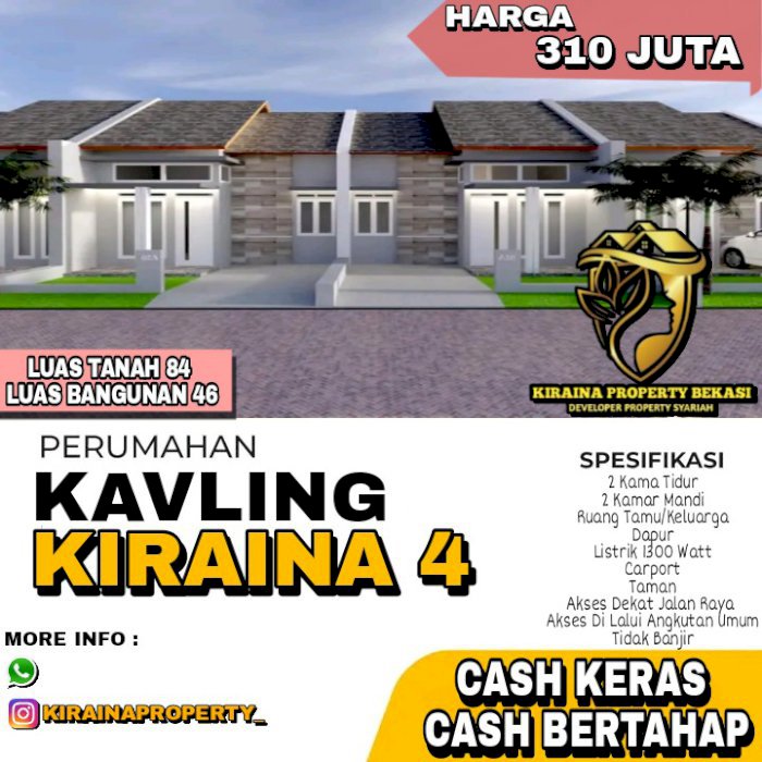 Rumah Kavling Model Cluster Cash only