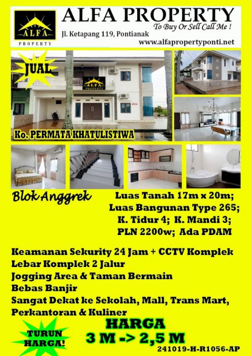 Rumah Permata Khatulistiwa Blok Anggrek  Pontianak, Kalimantan Barat