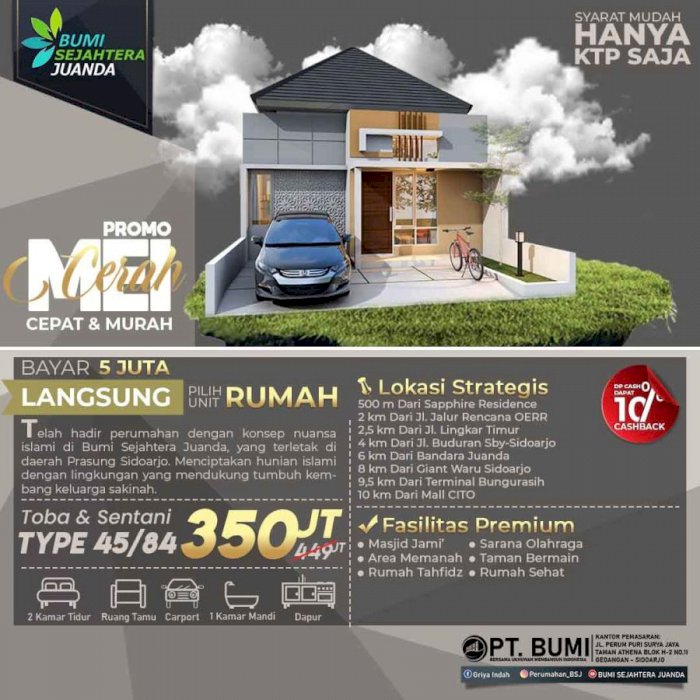 PROPERTI TERBESAR DI SIDOARJO TERJUAL LEBIH DARI 800 UNIT