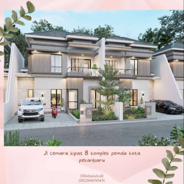 Rumah Cantik 2 Lantai di Tengah Kota Pekanbaru di komplek pemda