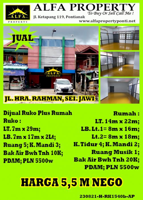 Ruko Hra. Rachman Sui Jawi Pontianak, Kalimantan Barat