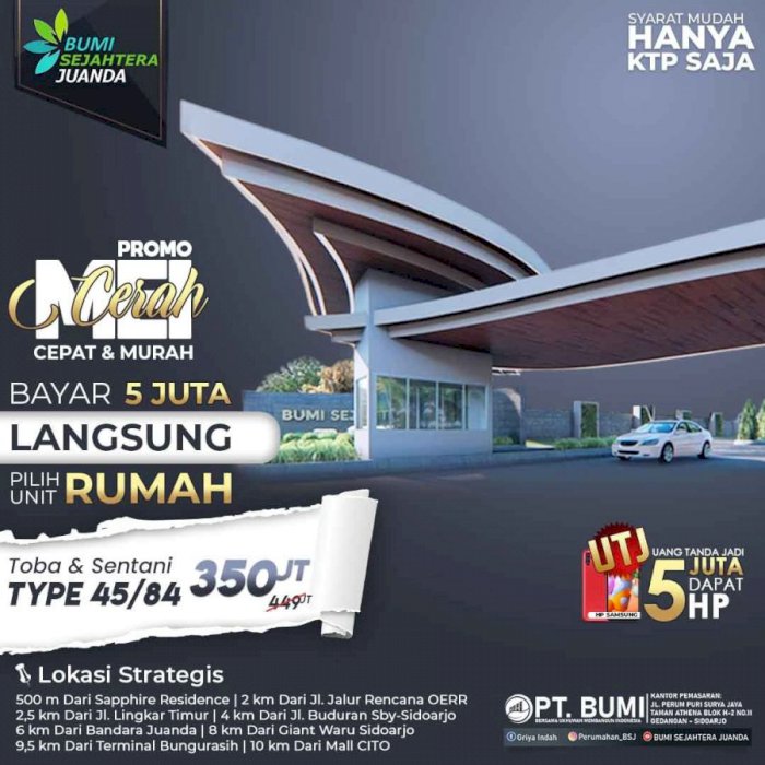 JUAL RUMAH DI SIDOARJO DESAIN RUMAH BISA REQUEST