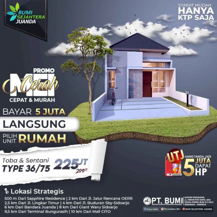 Jual Properti Sidoarjo Harga Murah Lokasi Aman Banjir