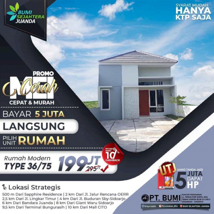 Promo Perumahan Minimalis Type 36 Fasilitas Lengkap Lokasi Strategis