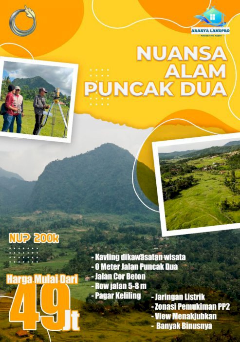 KAVLING NUANSA ALAM PUNCAK 2 PROPERTI TERVIRAL DI JALUR PUNCAK 2