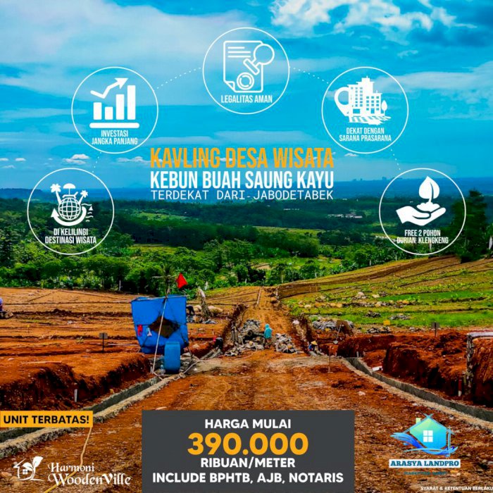 TANAH MURAH LEGALITAS LENGKAP NEMPEL JALAN