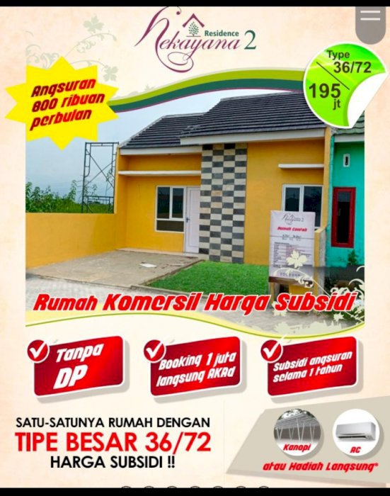 Rumah Komersil Harga Subsidi di Bekasi