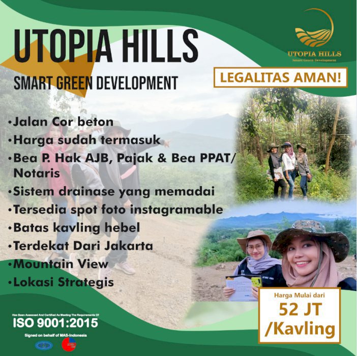 Kavling utopia hils Puncak 2 Bogor harga 52juta Murah,aman dan Nyaman