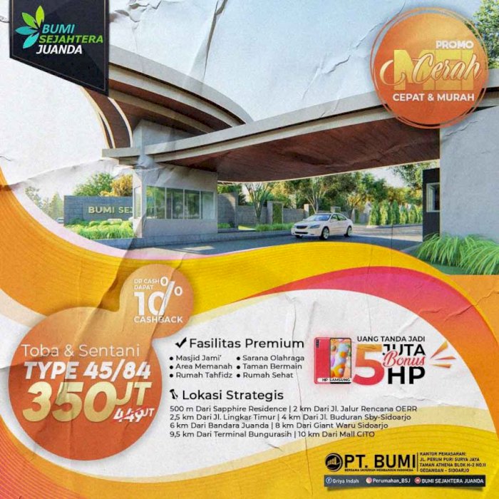 JUAL RUMAH 300 JUTAAN DI BUDURAN SIDOARJO HARGA PROMO TERBATAS