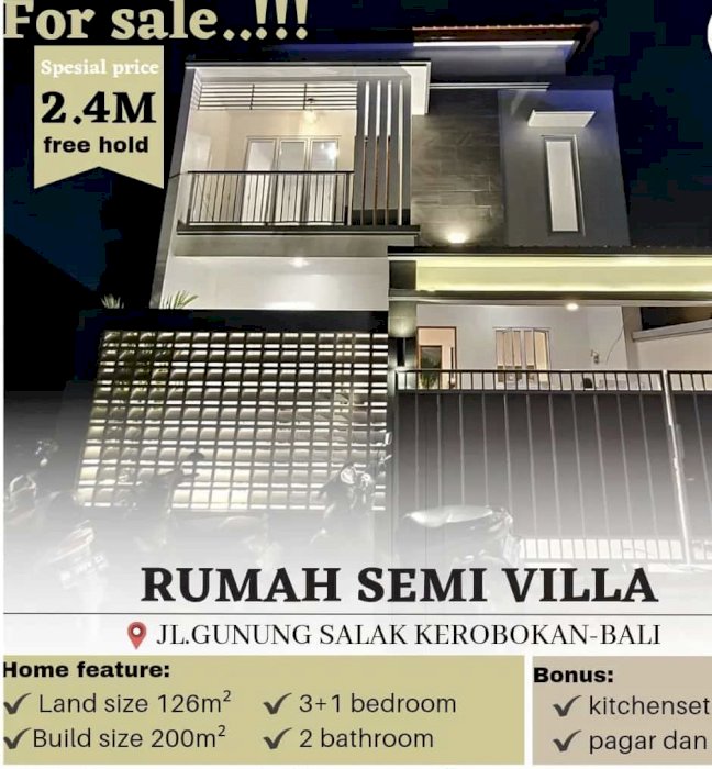 SEMI VILLA BARU GRESS DEKAT KEROBOKAN BALI
