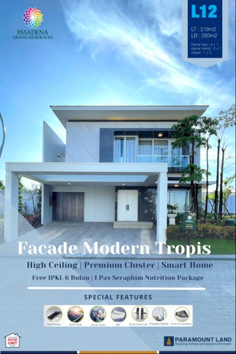 Rumah 2 Lantai Modern Tropis Pasadena Residence Gading Serpong