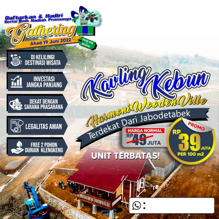 Kavling tanah Harmoni Wooden Ville Cariu Puncak 2 Bogor