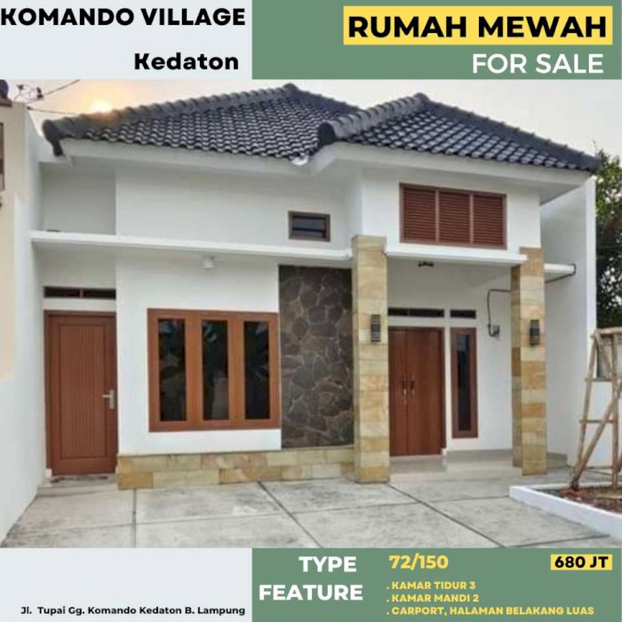 Rumah Mewah Kota Komando Village Kedaton