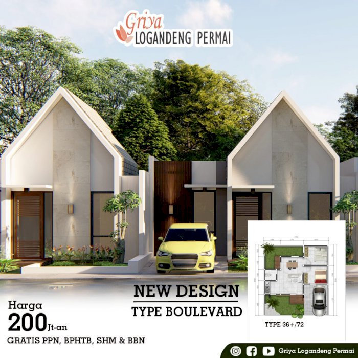 Rumah Type 36 di Yogyakarta, Cukup 1 Juta Sudah All In