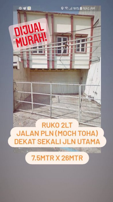Jual ruko murah 2 lantai