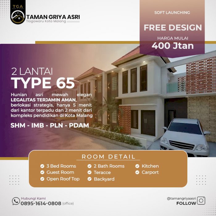 Rumah murah mewah dekat  sekolah sekolah di kota malang