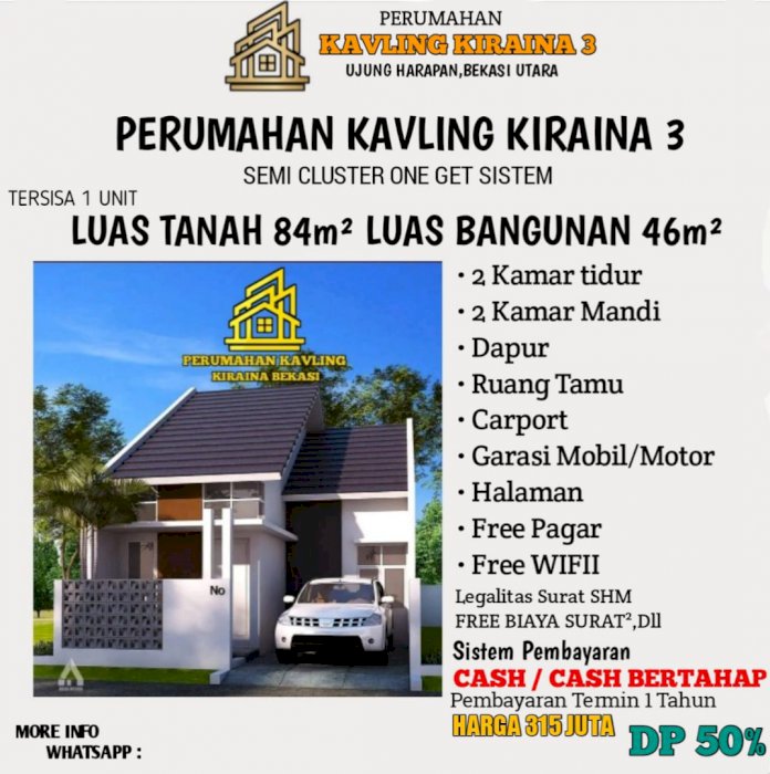 Di jual rumah kavling bekasi utara