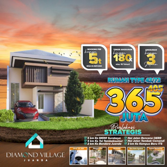 Paling Modern Jual Rumah Sedati Juanda 365 JT Diamond Village Juanda 1