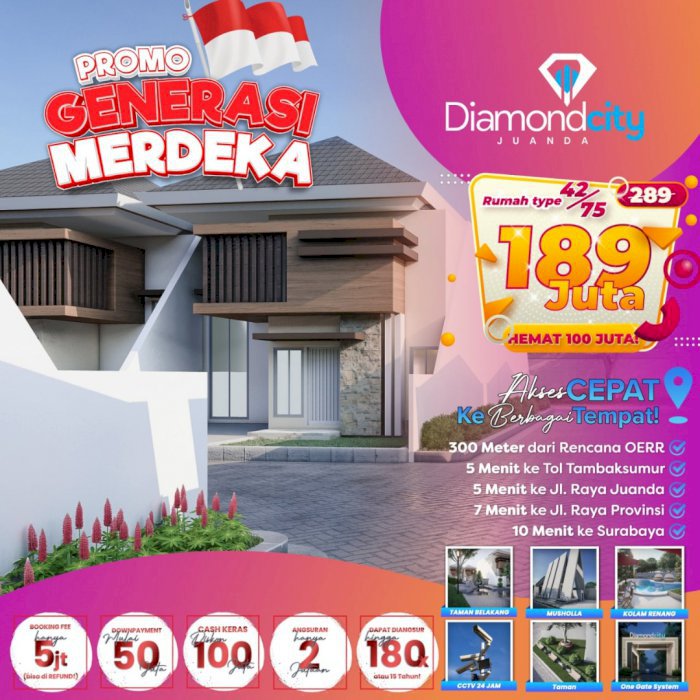 LANGSUNG BANGUN,  Rumah Minimalis Di Kalanganyar Sidoarjo