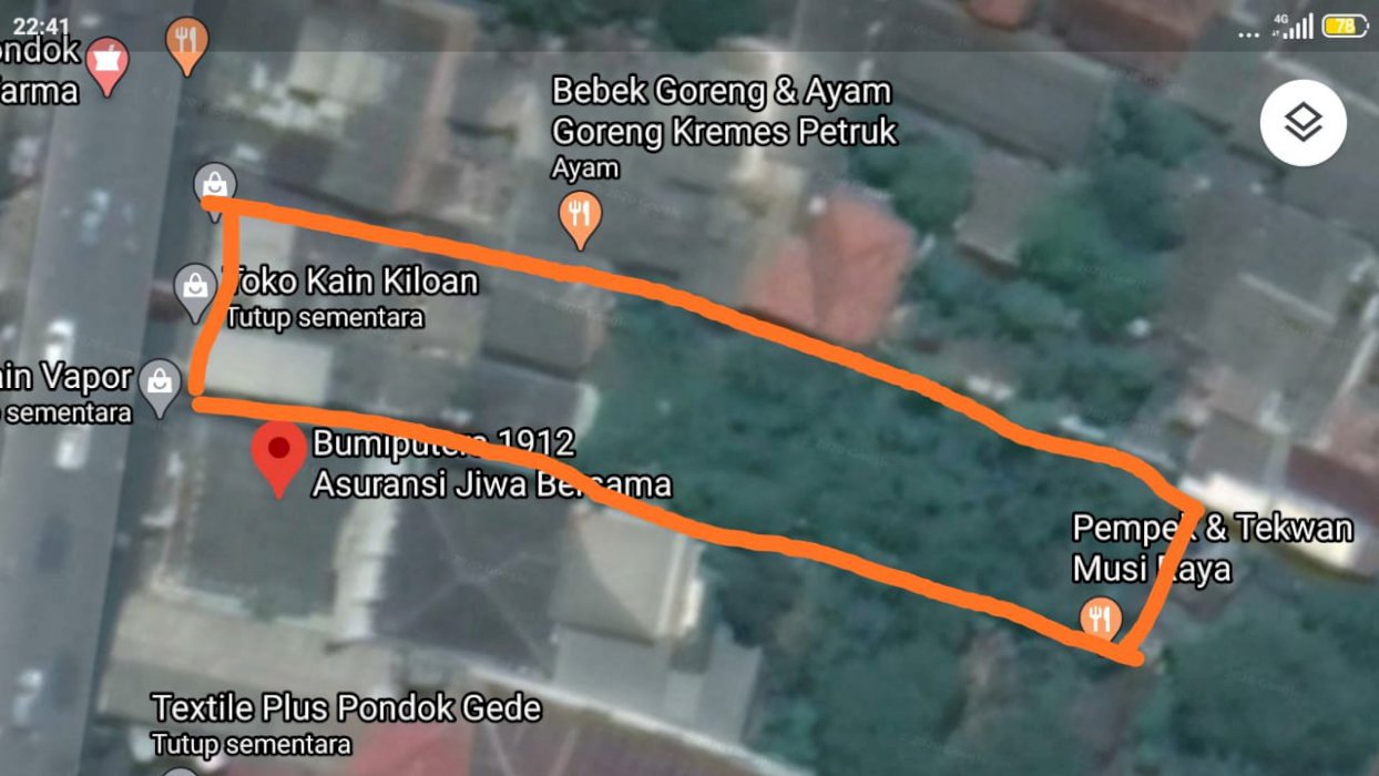 Jual cepat tanah 1240m SHM