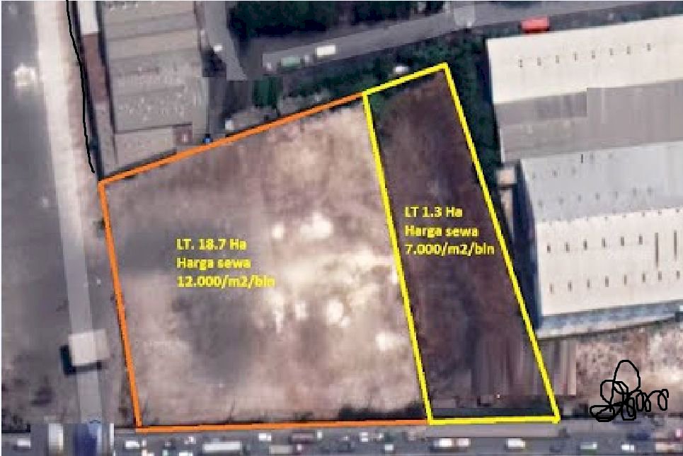  0151 - Disewakan Tanah 1,3 ha Di Jl Raya Greges, Margomulyo, Surabaya