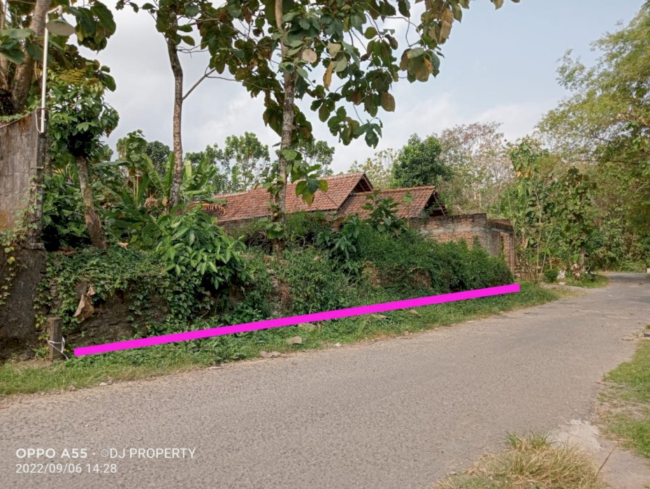 Tanah pinggir jl aspal dekat Desa wisata gerabah kasongan