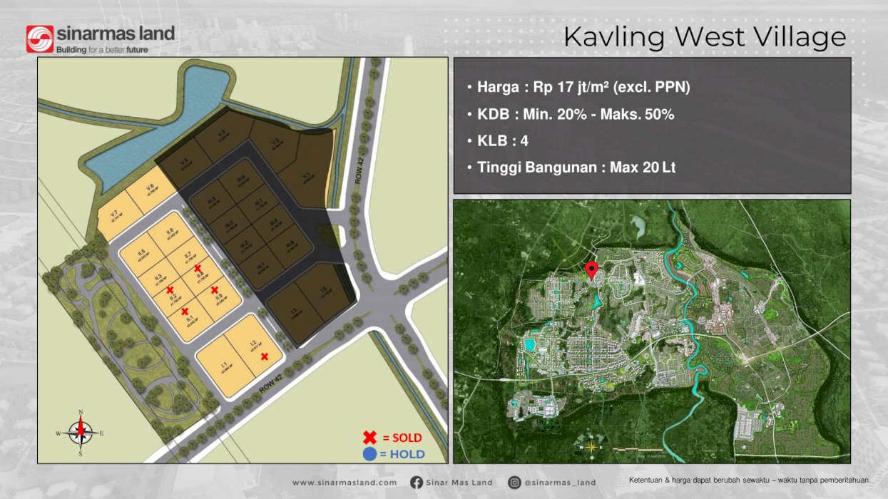 Kavling Komersial West Village Lokasi Ramai Siap Pakai di BSD City