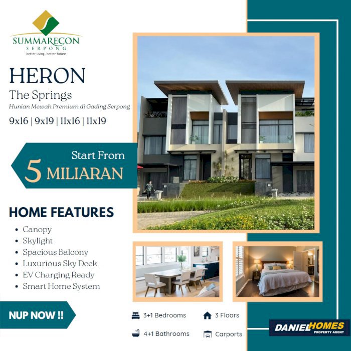 Rumah Mewah Lokasi Keren Premium, Cluster Heron Summarecon Serpong