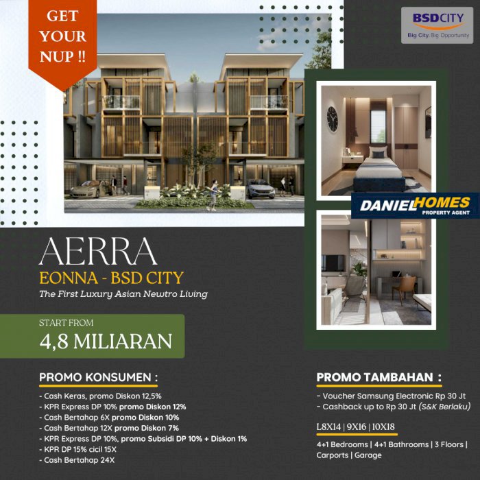Rumah Megah Cantik Konsep Korean Living, Aerra at Eonna BSD City