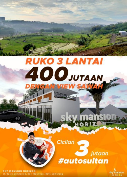 Ruko Strategis Pemandangan Sawah Sky Mansion Horizon Semarang