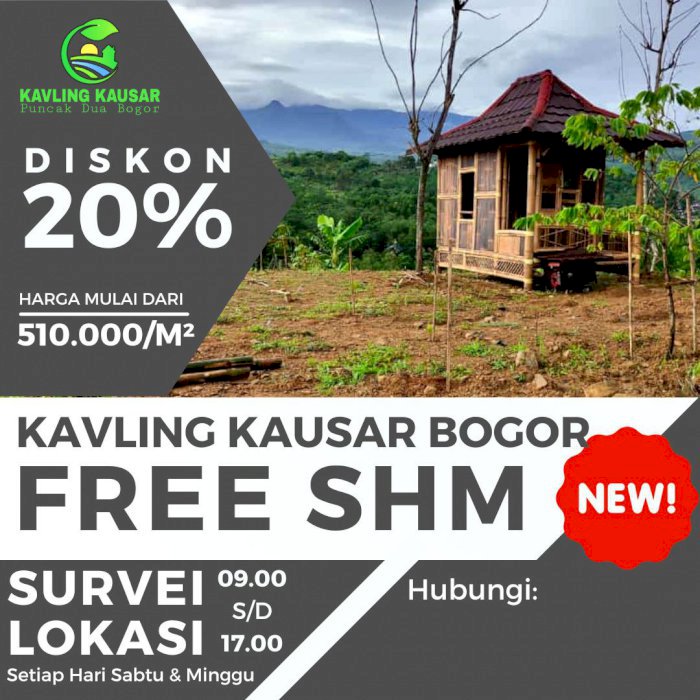 Kavling Villa pinggir jalan 50jt.an Bogor, dekat jakarta