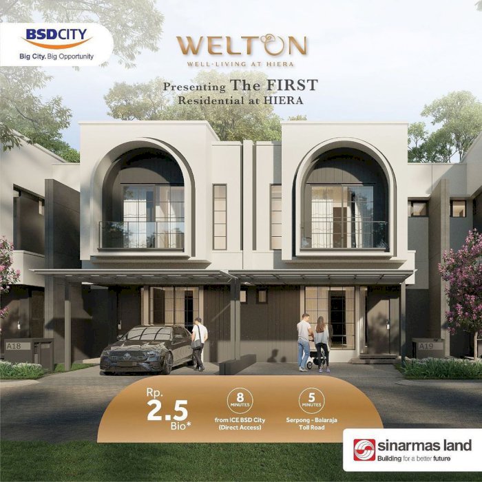Hunian Modern Cantik Lokasi Aman Bebas Banjir, Welton Hiera BSD City