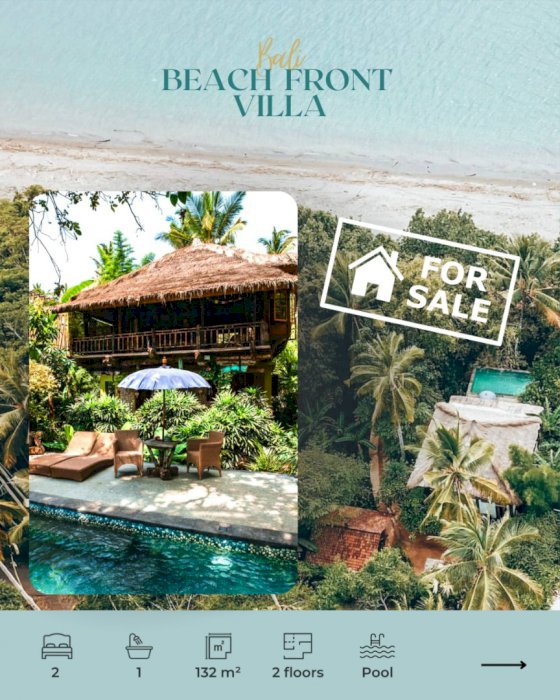 Villa Unik Bibir Pantai. Swimming pool. 15 mnit Gilimanuk. Tanah 10Are