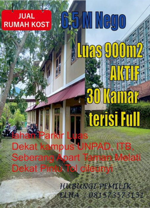 Rumah Kost 36 Kamar terisi penuh