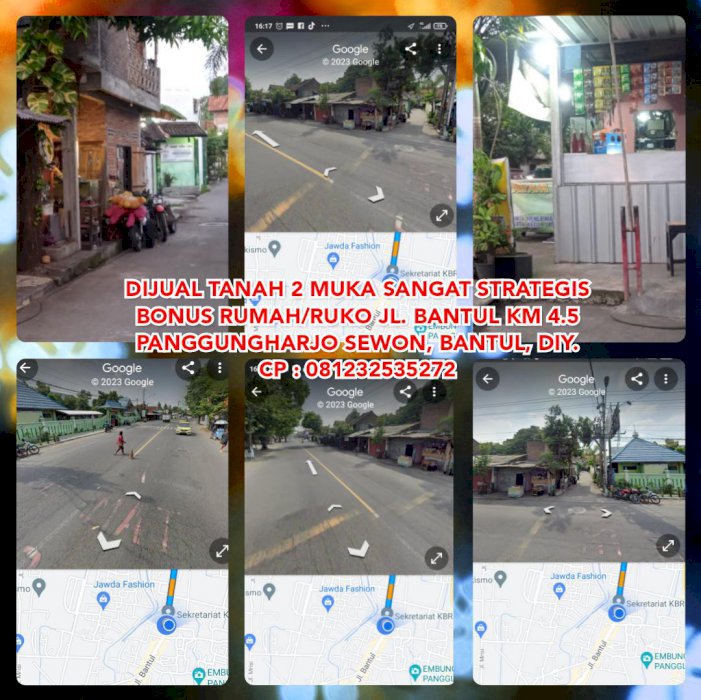TANAH 2MUKA STRATEGIS BONUS RUMAH/RUKO JL. BANTUL KM 4.5 SEWON BANTUL