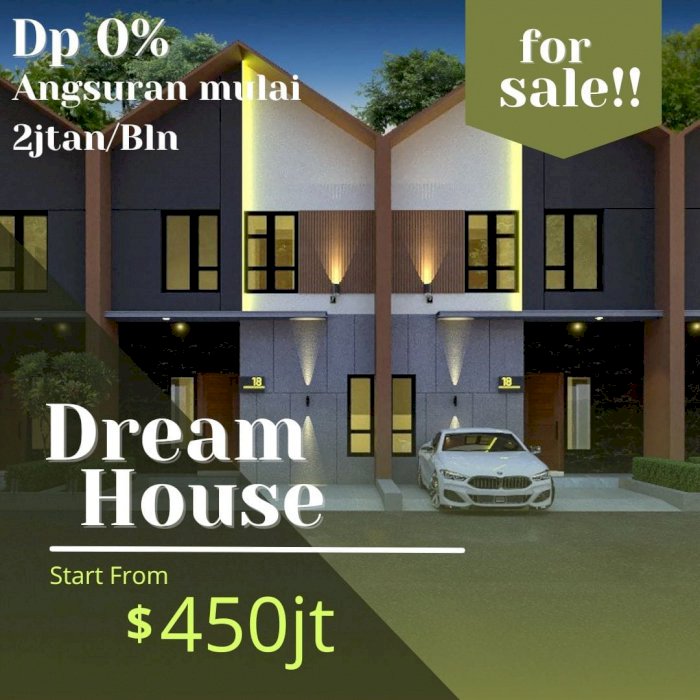 rumah dijual bisa kpr dp0% (lokasi dekar pasar parung) dipinggir jalan