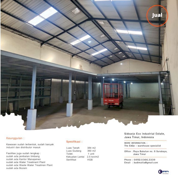 Jual gudang Sidoarjo lingkar timur