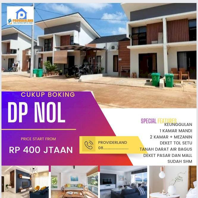 DIJUAL RUMAH CLUSTER KPR TANPA DP DI BEKASI