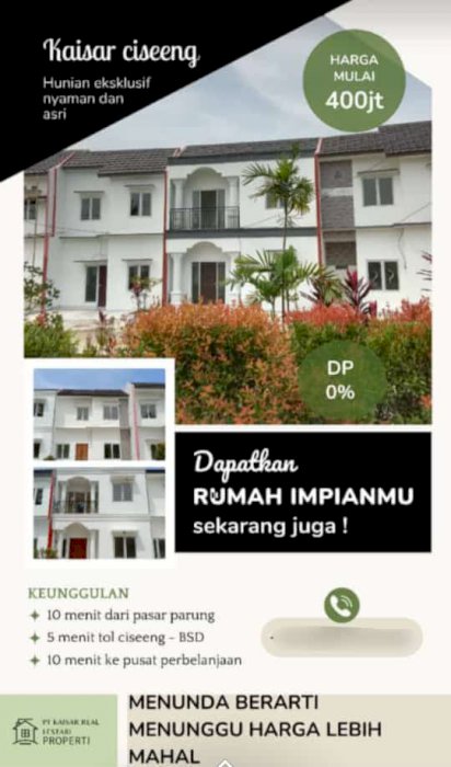 dijual dream house harga mulai 450jt bisa kpr cukup 2jt all in