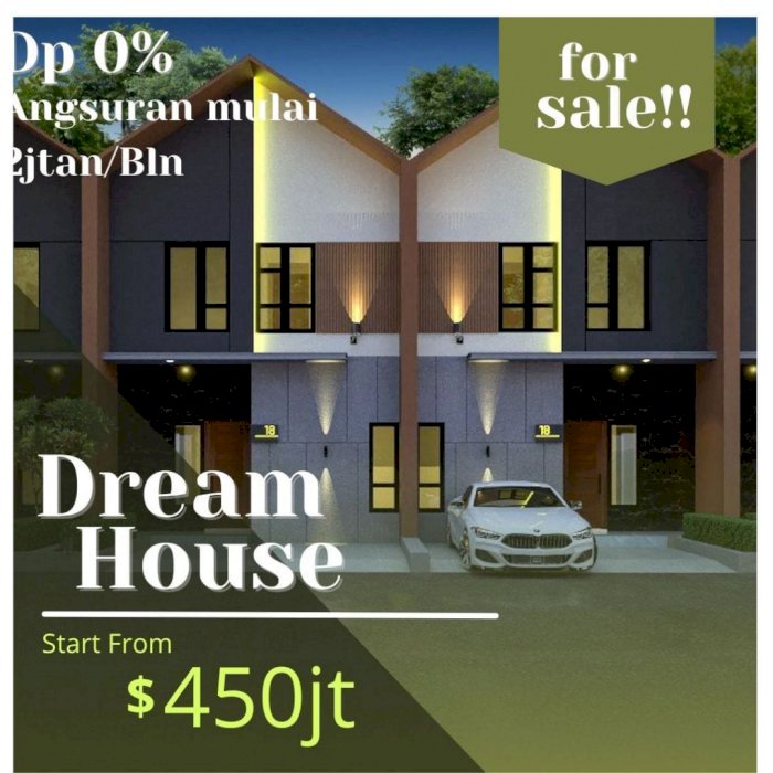 dijual rumah 2 lantai murah bisa kpr cukup booking fee  2jt all in